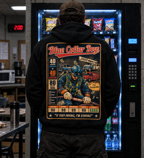 40 for 40 Hoodie — worn, back print